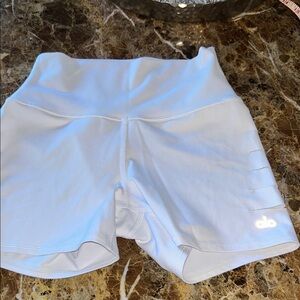ALO Yoga White High-Rise Bike Shorts